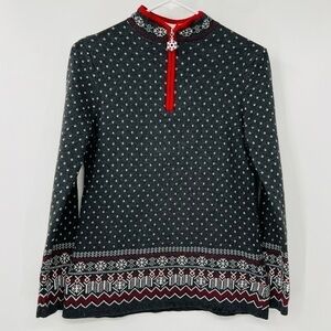 Breckinridge Nordic 1/4 Zip Snowflake Zipper Pullover Size Small